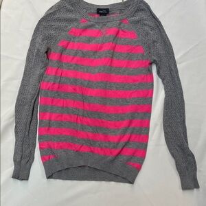 Rue21 Gray and Pink Striped Sweater